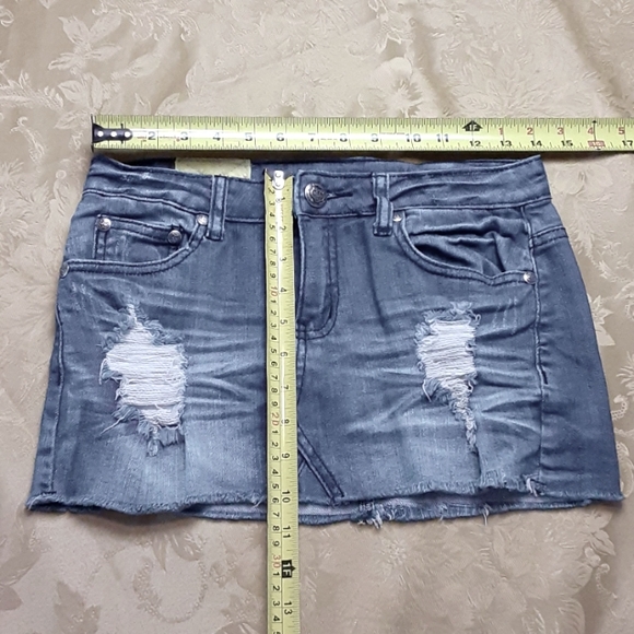 MACHINE NOUVELLE MODE SKIRT STRETCH 97% COTTON 3% SPANDEX Size 26 WOMENS Blue - Picture 2 of 9